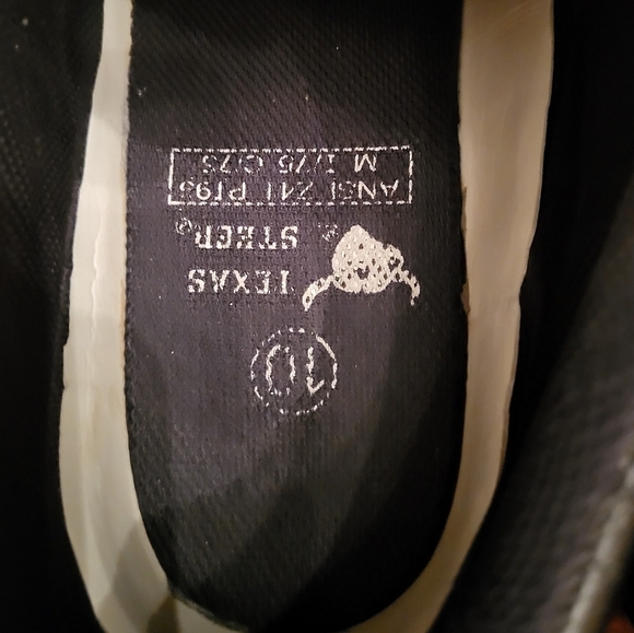 Texas Steer Black Leather Steel Toe Work Shoe - Picture 5 of 10